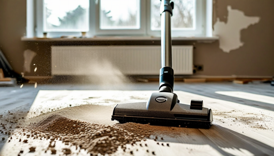 Post-construction cleanup with HEPA equipment